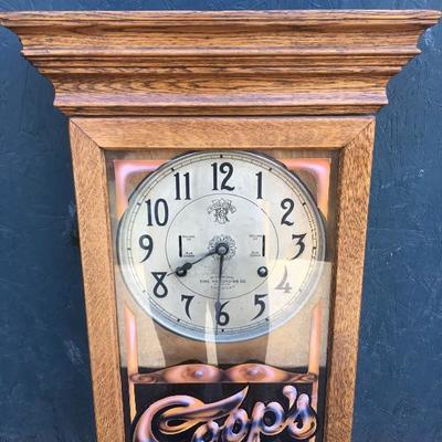 #99 - Antique International Time Recording Co. Mechanical Wood Clock