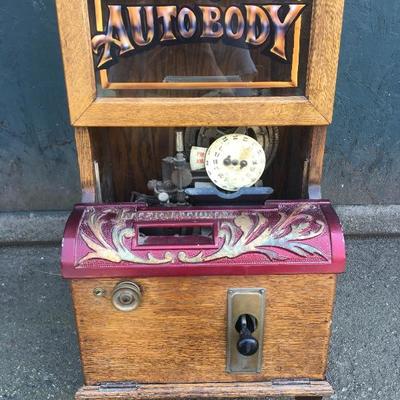 #99 - Antique International Time Recording Co. Mechanical Wood Clock
