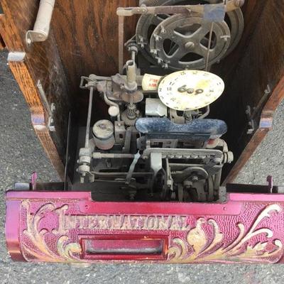 #99 - Antique International Time Recording Co. Mechanical Wood Clock