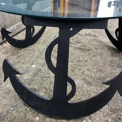 #26 - Steel Anchor Coffee Table w/ Glass Top