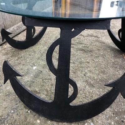 #26 - Steel Anchor Coffee Table w/ Glass Top
