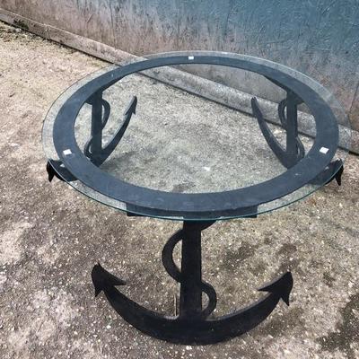 #26 - Steel Anchor Coffee Table w/ Glass Top