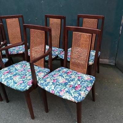 #113 - G Plan Set of 8 Wood Dining Chairs