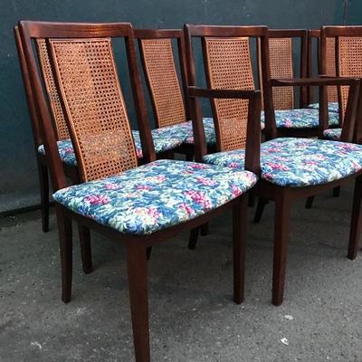 #113 - G Plan Set of 8 Wood Dining Chairs