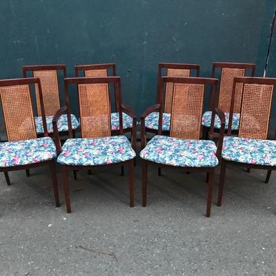 #113 - G Plan Set of 8 Wood Dining Chairs
