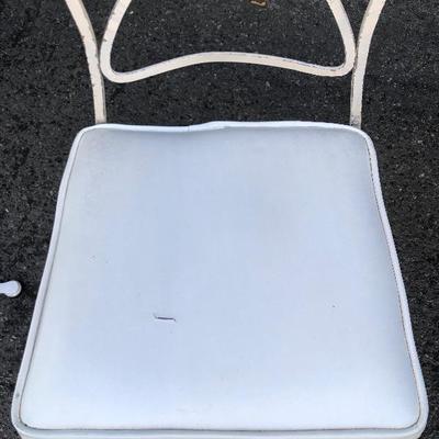 #57 - White Metal Patio Set Table and Chairs
