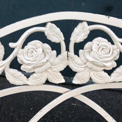 #57 - White Metal Patio Set Table and Chairs