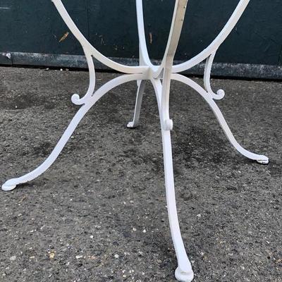#57 - White Metal Patio Set Table and Chairs