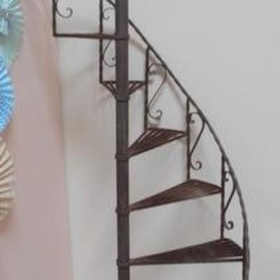 Lot 650 - Wrought Iron Spiral Stair Case Plant Stand 
