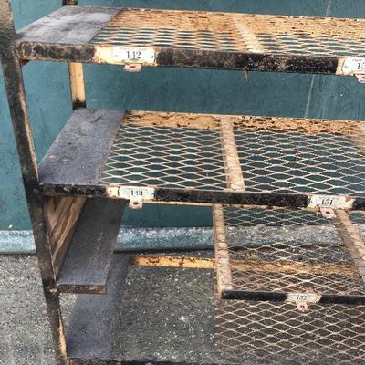 #59 - 1950â€™s Metal Gym Basket Locker Shelving Unit