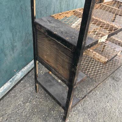 #59 - 1950â€™s Metal Gym Basket Locker Shelving Unit