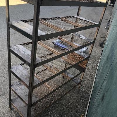 #59 - 1950â€™s Metal Gym Basket Locker Shelving Unit
