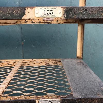 #59 - 1950â€™s Metal Gym Basket Locker Shelving Unit