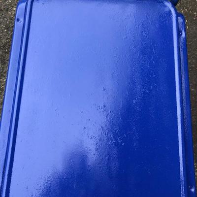 #61 - Vintage Blue & Chrome Bar Cart w/Fold Out Trays