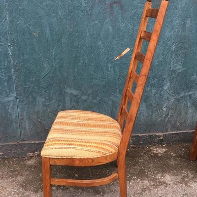 #62 - Pair of Vintage High Back Wood Chairs 