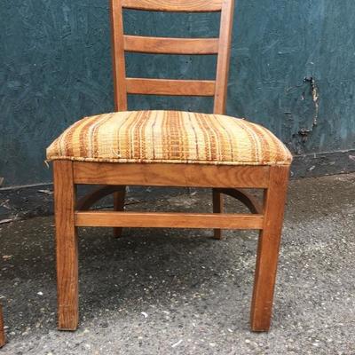 #62 - Pair of Vintage High Back Wood Chairs 