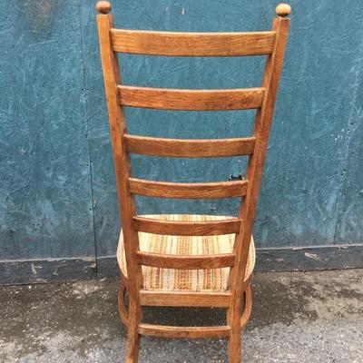 #62 - Pair of Vintage High Back Wood Chairs 