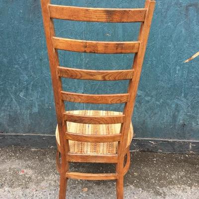 #62 - Pair of Vintage High Back Wood Chairs 