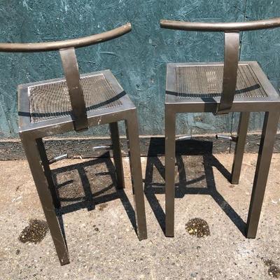 #36 - Sarapis for Philippe Starck Pair of Metal Industrial Barstools