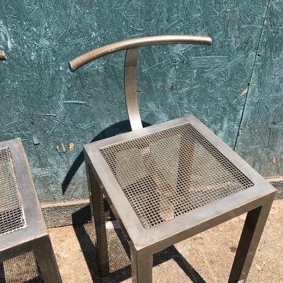#36 - Sarapis for Philippe Starck Pair of Metal Industrial Barstools