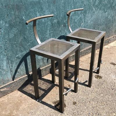 #36 - Sarapis for Philippe Starck Pair of Metal Industrial Barstools