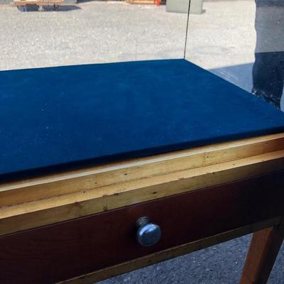 #64 - Glass Display Case w/ Velvet Lining and Wood Base