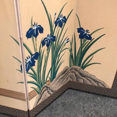 #70 - Hand Painted Iris Privacy Screen