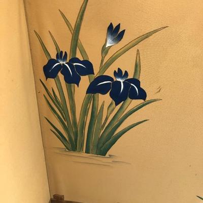 #70 - Hand Painted Iris Privacy Screen
