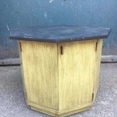 #92 - Vintage Octagon Side Table w/ Stone Top