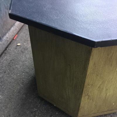 #92 - Vintage Octagon Side Table w/ Stone Top
