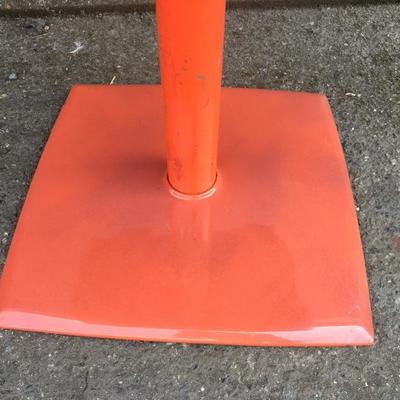 #93 - Vintage Resin Stone Cafe Table w/ Orange Base