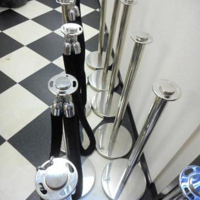 Lot 670 - 11 Chrome Crowd Control Line Dividers