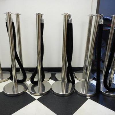 Lot 670 - 11 Chrome Crowd Control Line Dividers