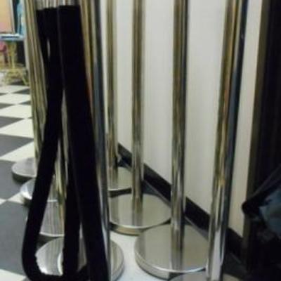 Lot 670 - 11 Chrome Crowd Control Line Dividers
