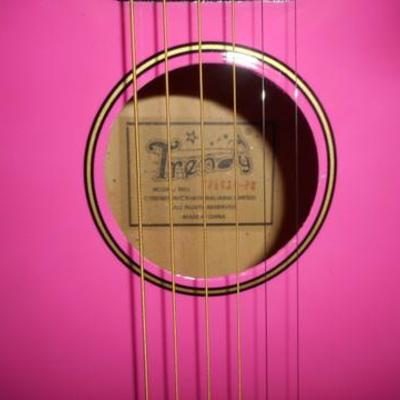 Lot 673 - Pink Glitter Cubes - 1 opens for storage, Cool Pink Guitar w/ Case 