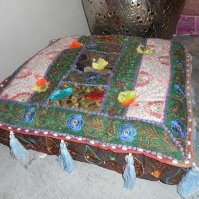 Lot 802 - "Table for Two" - Nice 19.5" Metal Table & Cool Cushion Chairs