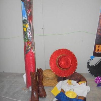 Lot 806 - "Cowboy Town" & "Magic Man" Costumes, Large Backdrop & Accessories