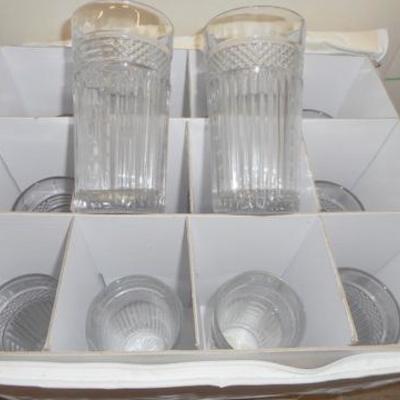 Lot 807 - 36 Glass Tumbler Glasses w/ Storage Cases