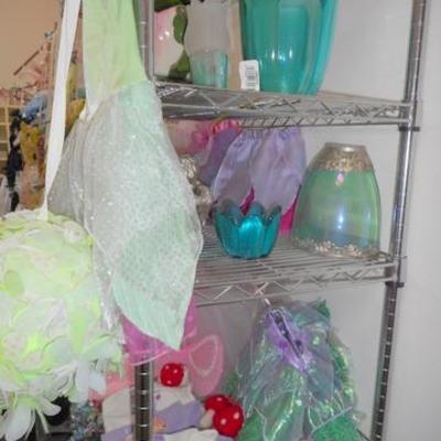 Lot 809 - Huge Fairy Lot of Goodies & Decor + Bakers Rack
