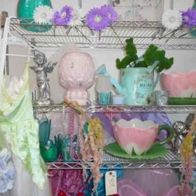 Lot 809 - Huge Fairy Lot of Goodies & Decor + Bakers Rack