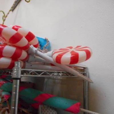 Lot 810 - Toyland Candy land Themed Decor w/ Bakers Rack