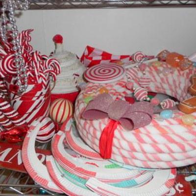 Lot 810 - Toyland Candy land Themed Decor w/ Bakers Rack