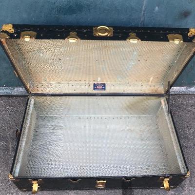 #97 - Vintage Trunk w/ Travel Stickers and Gold Details
