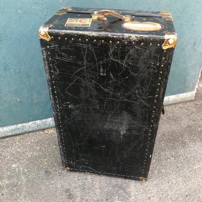 #97 - Vintage Trunk w/ Travel Stickers and Gold Details