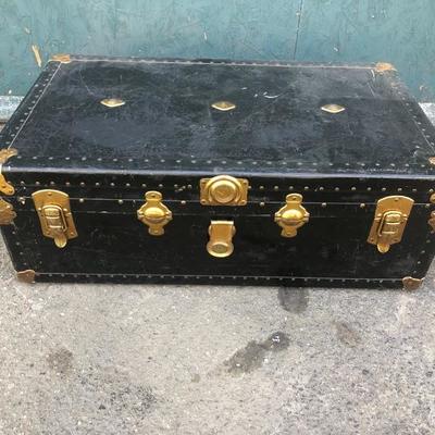 #97 - Vintage Trunk w/ Travel Stickers and Gold Details