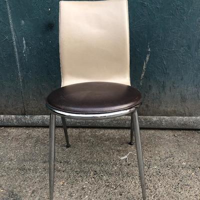 #41 - Modern Tan and Brown Leather Chair