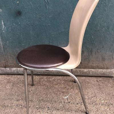 #41 - Modern Tan and Brown Leather Chair