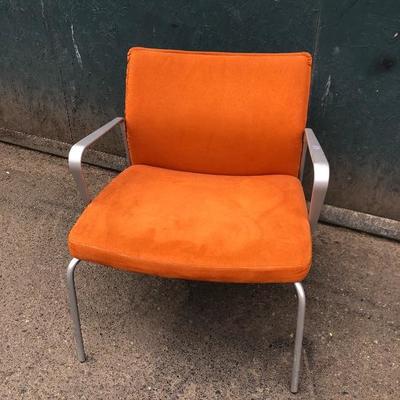 #85 - Mid Century Modern Keilhauer Orange Chair European Design