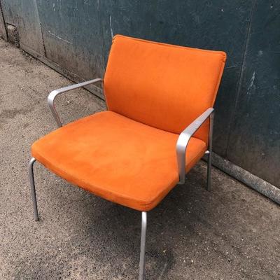 #85 - Mid Century Modern Keilhauer Orange Chair European Design
