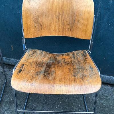 #98 - Mid Century Modern David Rowland 40/4 Bent Plywood Stacking Chairs